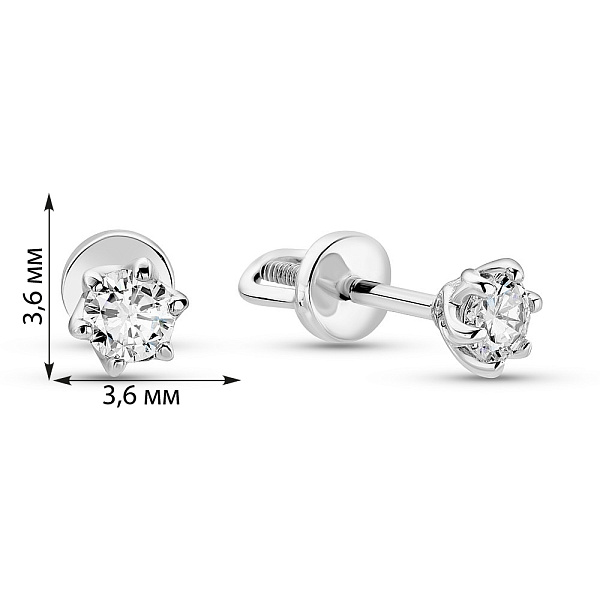 Золотые серьги пусеты с бриллиантами (арт. 2109718202) – изображение 2