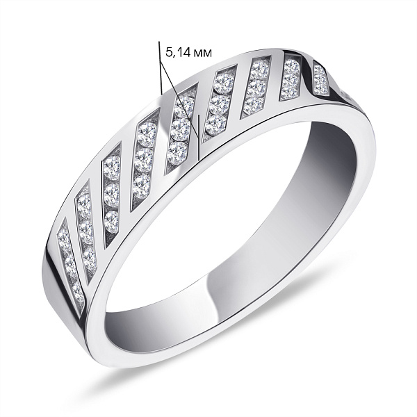 Кольцо серебряное с белыми фианитами (арт. 7501/5079) – изображение 2