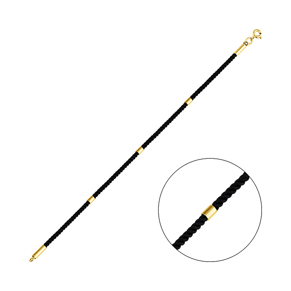 Браслет на нити с вставками из желтого золота (арт. 340144жч) – изображение 1