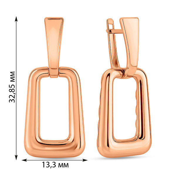 Серьги из красного золота (арт. 111328) – изображение 2