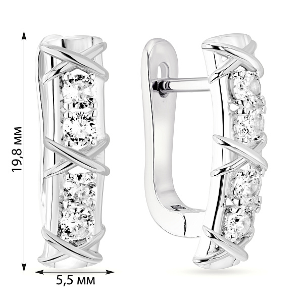 Серебряные серьги с фианитами (арт. 7502/4677) – изображение 2