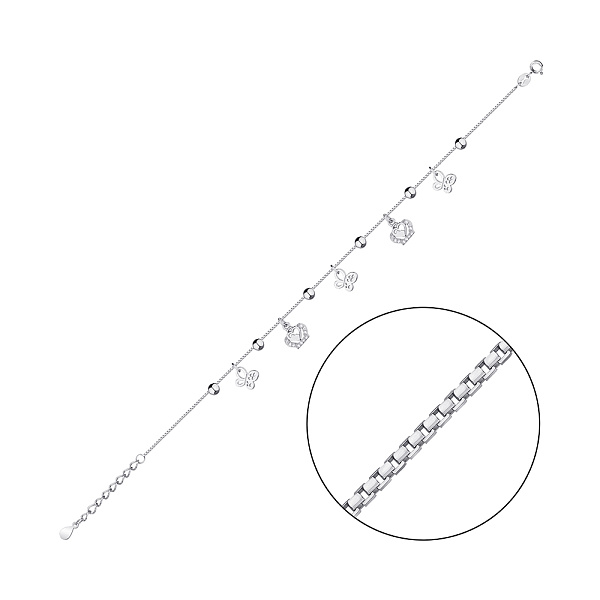 Серебряный браслет с подвесками (арт. 7509/3905) – изображение 1