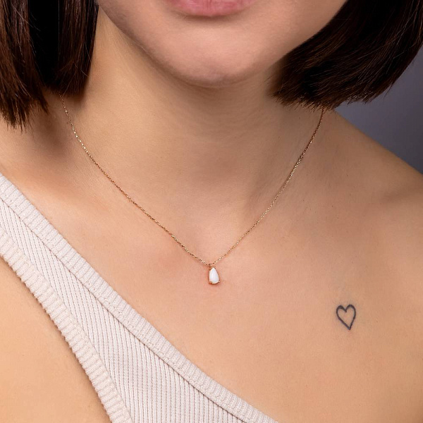 Золоте кольє з перламутром (арт. 352619п) – зображення 3