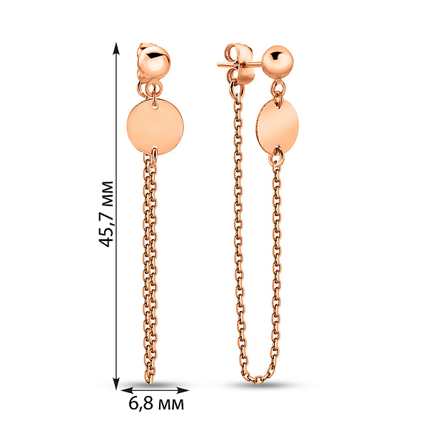 Золотые серьги FLY с монетками (арт. 1091344) – изображение 5