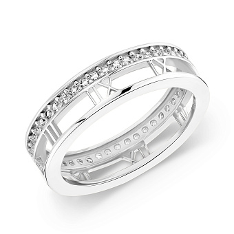 Кольцо из белого золота с фианитами (арт. 153895б)