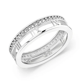 Каблучка з білого золота з фіанітами (арт. 153895б)