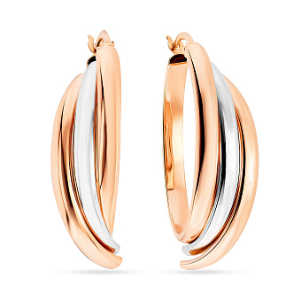 Золоті сережки в комбінованому кольорі металу (арт. 107061кб)