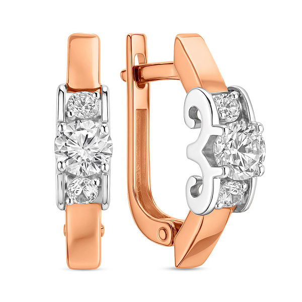 Золоті сережки з фіанітами (арт. 119700) – зображення 1