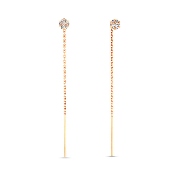 Сережки-протяжки золоті з діамантами (арт. С011166015) – зображення 1