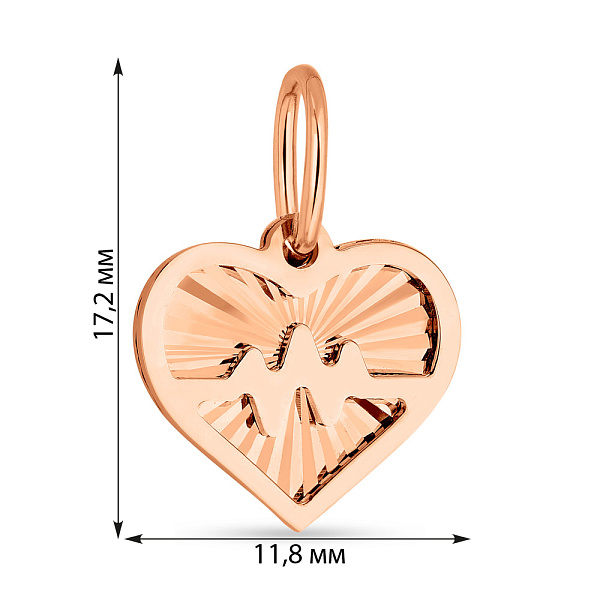 Золотой подвес в форме сердца (арт. 440885а) – изображение 3