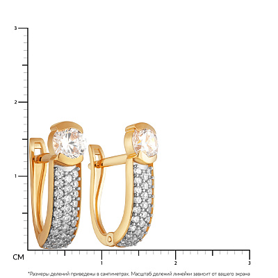 Золоті сережки з фіанітами (арт. 110139ж)