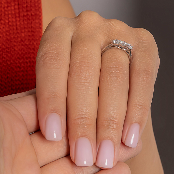 Кольцо из белого золота с бриллиантами (арт. К011461080б) – изображение 2