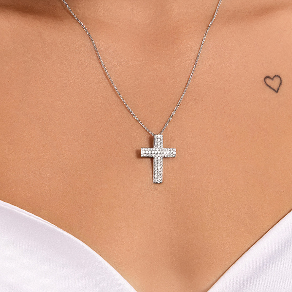 Золотий хрестик з діамантами (арт. П28136б) – зображення 2