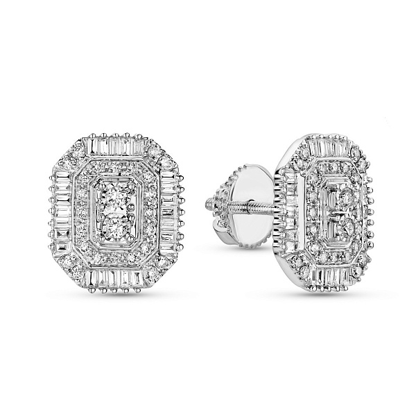 Серьги из белого золота с бриллиантами (арт. С341546040б) – изображение 1