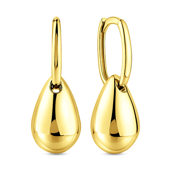 Сережки Крапля з жовтого золота (арт. 1101222ж) – зображення 1