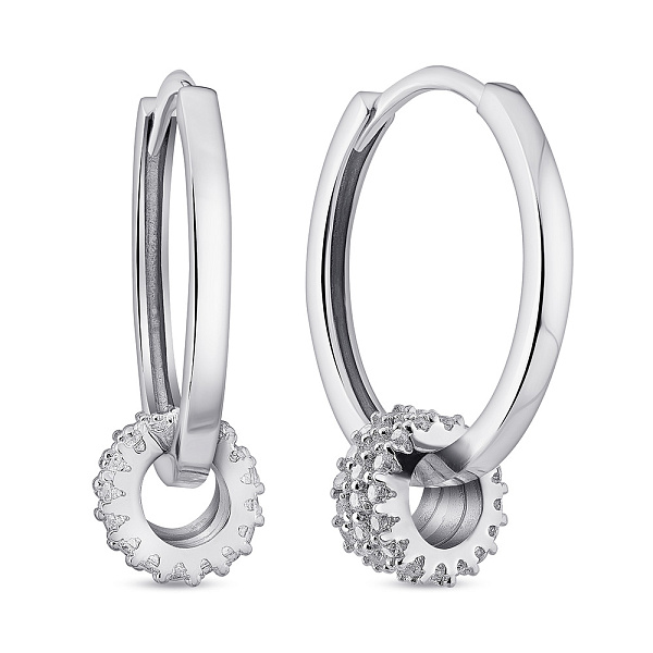 Серебряные серьги-конго с фианитами (арт. 7502/9874/15) – изображение 1