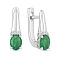 Серебряные серьги с изумрудом и фианитами (арт. 7502/10594Изм)