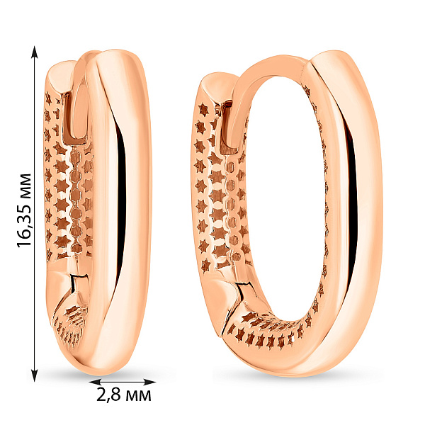 Золотые серьги-кольца без камней (арт. 108707/15) – изображение 3