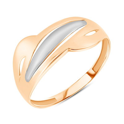 Золотое кольцо в комбинированном цвете металла (арт. 154726)