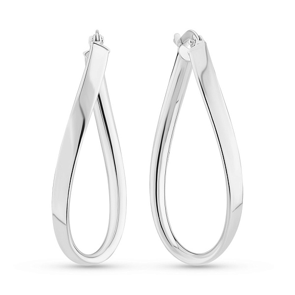 Серьги из белого золота без камней (арт. 1091101/35б) – изображение 1