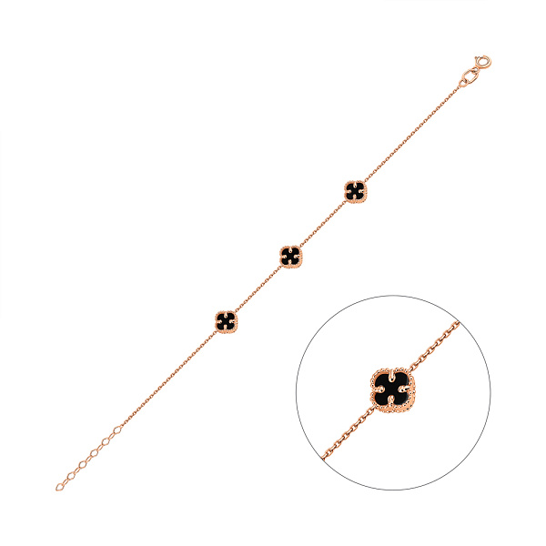 Золотий браслет з оніксом (арт. 326848/7о) – зображення 1