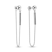 Золотые серьги пусеты с подвесками (арт. 105261б)