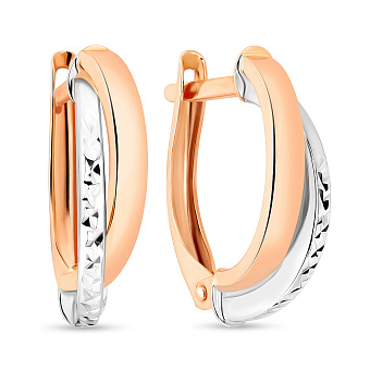 Фото Сережки з комбінованого золота (арт. 104732кб)