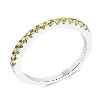 Срібна каблучка з жовтим альпінітом (арт. 7501/1360аж)