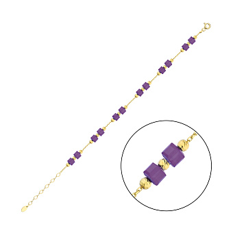 Фото Серебряный браслет с ониксом и желтым родированием (арт. 7509/3948жоф)