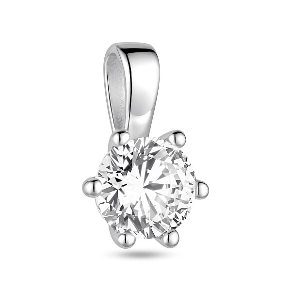 Серебряный подвес с одним фианитом (арт. 7503/4653) – изображение 1