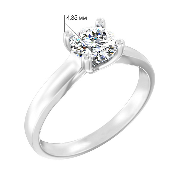 Кольцо из золота с одним бриллиантом (арт. К01109609046б) – изображение 3