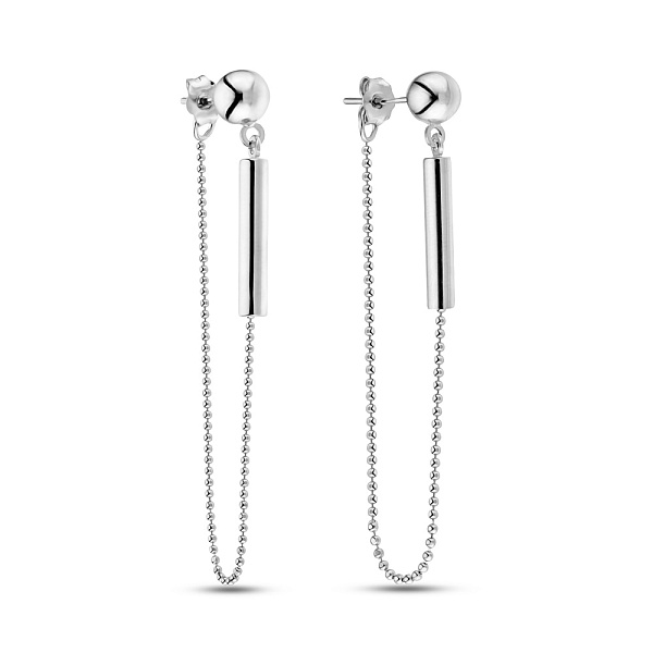 Золотые серьги пусеты с подвесками (арт. 105261б) – изображение 1