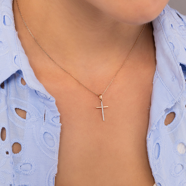 Кольє з червоного золота з діамантами (арт. Ц011279005) – зображення 3