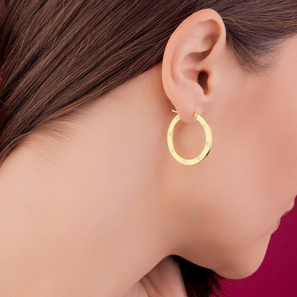 Золотые серьги кольца (арт. 109578/25ж) – изображение 2