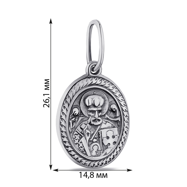 Серебряная ладанка "Николай Чудотворец" (арт. 7917/А070/2пю) – изображение 2