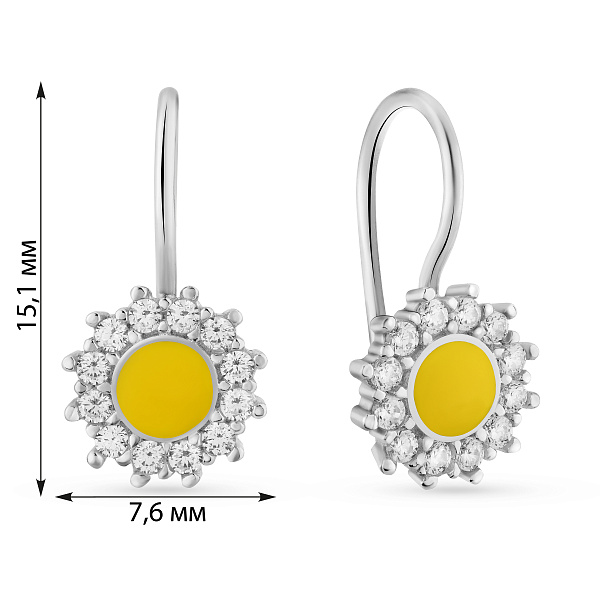 Серебряные детские серьги с фианитами (арт. 7502/1330еж) – изображение 2