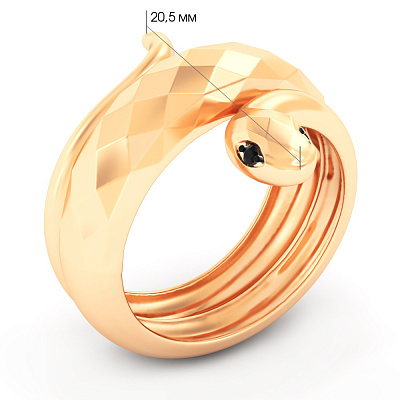Золотое кольцо Змея (арт. 1401010ч)