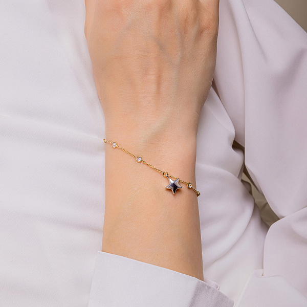 Золотой браслет Звезда с фианитами (арт. 326729кбП1) – изображение 3