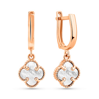 Серьги из красного золота с перламутром (арт. 104189/9п)