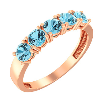 Фото Золота каблучка з топазами (арт. 141049Птг)