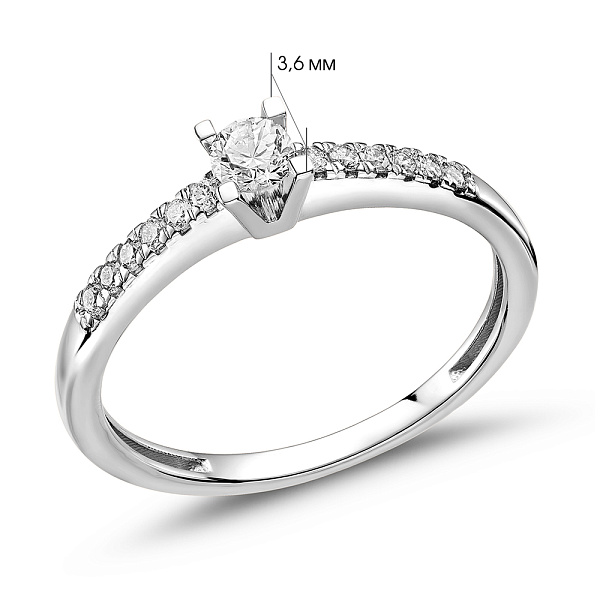 Каблучка з білого золота з діамантами (арт. К011310020б) – зображення 3