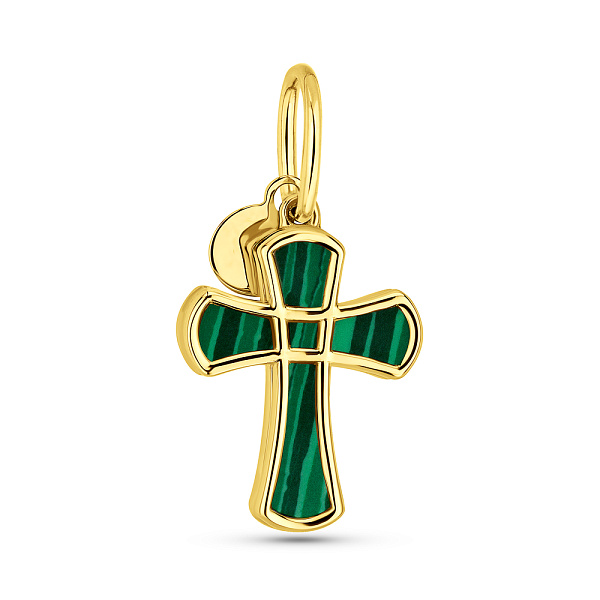Золотой крестик Francelli с малахитом (арт. 424943/2жмлх) – изображение 1
