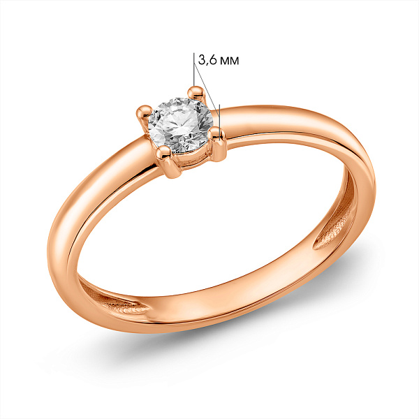 Золотое помолвочное кольцо с бриллиантом (арт. К011076020) – изображение 3