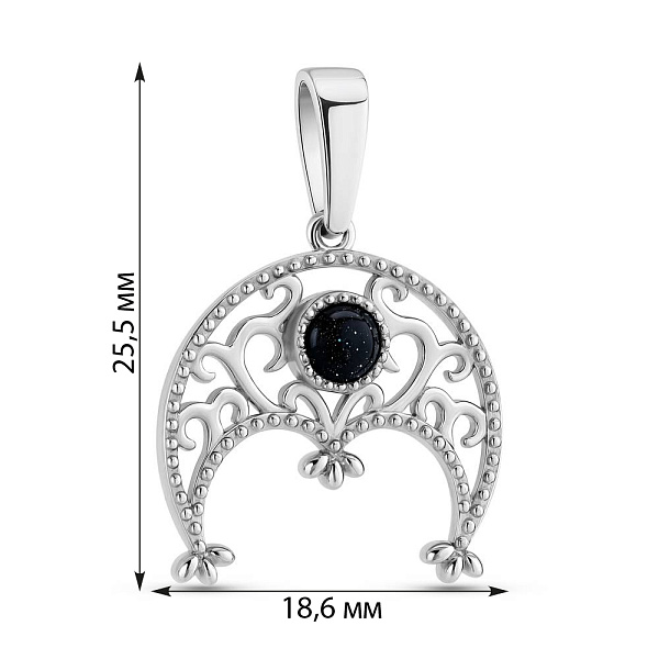 Срібний кулон з авантюрином (арт. 7503/2399Авч) – зображення 2