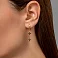 Золотые серьги-подвески с эмалью (арт. 108671жеч) – изображение 2