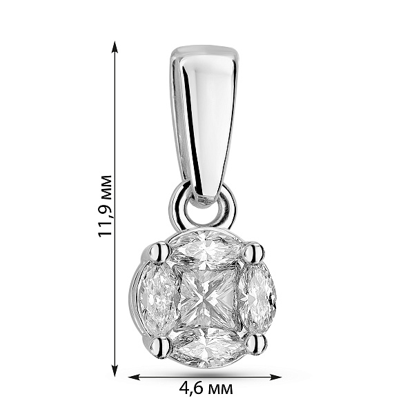 Подвеска из белого золота с бриллиантами (арт. П011303015б) – изображение 2