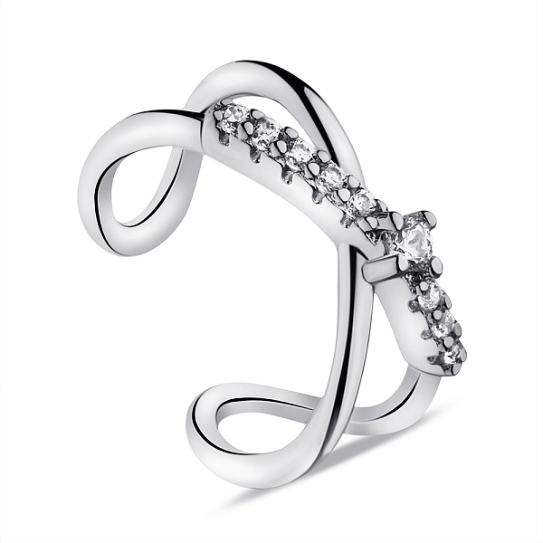 Серебряная сережка-каффа с фианитами (арт. 7502/9093я) – изображение 1