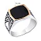 Печатка из серебра с золотой накладкой и ониксом (арт. 7206/730/1о) – изображение 4