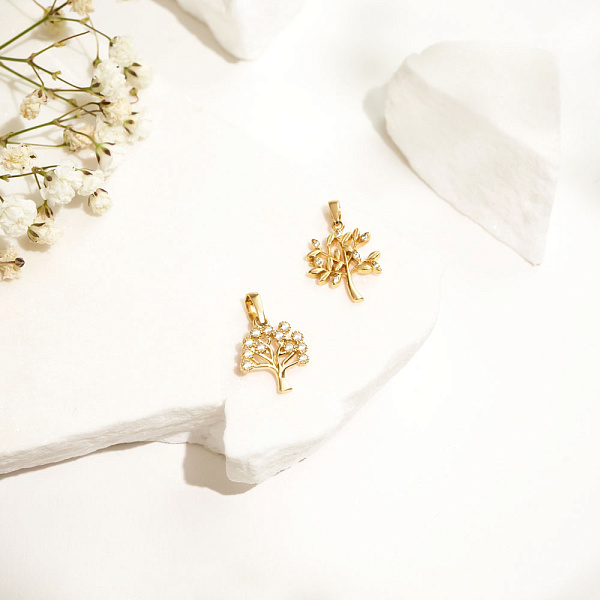 Золотой подвес Дерево в желтом цвете металла (арт. 424435ж) – изображение 2