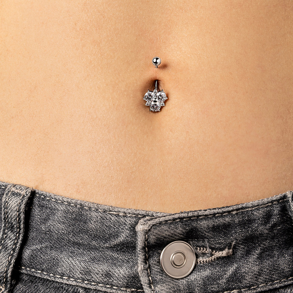 Серебряная серьга-пирсинг с фианитами  (арт. 7512/7006р) – изображение 2